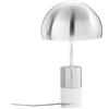 Luce Ambiente e Design LAMPADA DA TAVOLO IGEA NICKEL CON MARMO 2 LUCI ATTACCO E14 30X30X51,5CM
