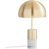 Luce Ambiente e Design LAMPADA DA TAVOLO IGEA ORO CON MARMO 2 LUCI ATTACCO E14 30X30X51,5CM