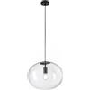 Luce Ambiente e Design LAMPADARIO A SOSPENSIONE GALAXY NERA 1 LUCE ATTACCO E27 40X155CM IN METALLO E VETRO SOFFIATO