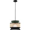 Luce Ambiente e Design LAMPADARIO A SOSPENSIONE GAZEBO VERDE NERO RATTAN NATURALE 1 LUCE ATTACCO E27 D26X200CM