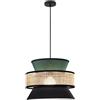 Luce Ambiente e Design LAMPADARIO A SOSPENSIONE GAZEBO VERDE NERO RATTAN NATURALE 1 LUCE ATTACCO E27 D40X200CM