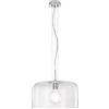 Luce Ambiente e Design LAMPADARIO A SOSPENSIONE GIBUS TRASPARENTE 1 LUCE ATTACCO E27 35X35X150CM IN VETRO SOFFIATO