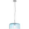 Luce Ambiente e Design LAMPADARIO A SOSPENSIONE GIBUS TURCHESE 1 LUCE ATTACCO E27 30X30X150CM IN VETRO SOFFIATO