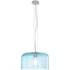 Luce Ambiente e Design LAMPADARIO A SOSPENSIONE GIBUS TURCHESE 1 LUCE ATTACCO E27 35X35X150CM IN VETRO SOFFIATO