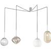 Luce Ambiente e Design LAMPADARIO A SOSPENSIONE GREENWICH FORME GEOMETRICHE MULTICOLOR 4 LUCI ATTACCO E27 250CM IN VETRO