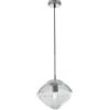Luce Ambiente e Design LAMPADARIO A SOSPENSIONE GREENWICH PRISMA CROMO E ACQUAMARINA 1 LUCE ATTACCO E27 26,3X162,7CM IN VETRO
