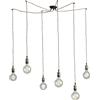 Luce Ambiente e Design LAMPADARIO A SOSPENSIONE GROOVE RAME 6 LUCI ATTACCO E27 250CM CAVI IN TESSUTO