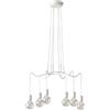 Luce Ambiente e Design LAMPADARIO A SOSPENSIONE HABITAT BIANCA 6 LUCI ATTACCO E27 66X120CM IN METALLO