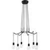 Luce Ambiente e Design LAMPADARIO A SOSPENSIONE HABITAT NERA 6 LUCI ATTACCO E27 66X120CM IN METALLO