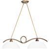 Luce Ambiente e Design LAMPADARIO A SOSPENSIONE HALLEY BRUNITA 2 LUCI ATTACCO E27 76X30X110CM