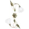 Luce Ambiente e Design PLAFONIERA ISOTTA AVORIO 2 LUCI ATTACCO E14 40X20X65CM IN METALLO CON FIORI E FOGLIE