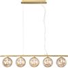 Luce Ambiente e Design LAMPADARIO A SOSPENSIONE HONEY ORO 5 LUCI ATTACCO G9 100X15X166CM IN METALLO E VETRO SOFFIATO
