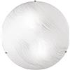 Luce Ambiente e Design PLAFONIERA KARDIO BIANCA 2 LUCI ATTACCO E27 30X30X9,5CM IN VETRO