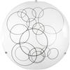Luce Ambiente e Design PLAFONIERA KARMA BIANCA E NERA 2 LUCI ATTACCO E27 30X30X9,5CM IN VETRO