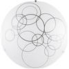 Luce Ambiente e Design PLAFONIERA KARMA BIANCA E NERA 3 LUCI ATTACCO E27 40X40X10,5CM IN VETRO