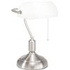 Luce Ambiente e Design LAMPADA DA TAVOLO MARSHALL BIANCO LATTE 1 LUCE ATTACCO E27 26X18X40CM IN METALLO E VETRO