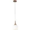 Luce Ambiente e Design LAMPADARIO A SOSPENSIONE JAIPUR BIANCA FINTO LEGNO E VETRO 1 LUCE ATTACCO E14 17X17X150CM
