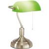 Luce Ambiente e Design LAMPADA DA TAVOLO MARSHALL VERDE 1 LUCE ATTACCO E27 26X18X40CM IN METALLO E VETRO