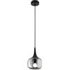 Luce Ambiente e Design LAMPADARIO A SOSPENSIONE JAIPUR FUME' E NERA 1 LUCE ATTACCO E14 17X17X150CM