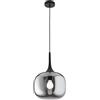 Luce Ambiente e Design LAMPADARIO A SOSPENSIONE JAIPUR FUME' E NERA 1 LUCE ATTACCO E27 30X30X150CM