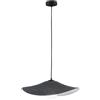 Luce Ambiente e Design LAMPADARIO A SOSPENSIONE LENGLEN IN FELTRO NERO PARALUME 50CM 1 LUCE ATTACCO E27