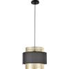 Luce Ambiente e Design LAMPADARIO A SOSPENSIONE LOUNGE SINGOLO PENDENTE ORO E NERO IN METALLO 1 LUCE ATTACCO E27 D35X200CM