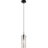 Luce Ambiente e Design LAMPADARIO A SOSPENSIONE MAGIC NERA E FUME' 1 LUCE ATTACCO E27 10X150CM IN VETRO E METALLO