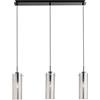 Luce Ambiente e Design LAMPADARIO A SOSPENSIONE MAGIC NERA E FUME' 3 LUCI ATTACCO E27 79X10X150CM IN VETRO E METALLO