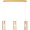 Luce Ambiente e Design LAMPADARIO A SOSPENSIONE MAGIC ORO E AMBRA 3 LUCI ATTACCO E27 79X10X150CM IN VETRO E METALLO
