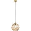 Luce Ambiente e Design LAMPADARIO A SOSPENSIONE MAJESTY AMBRA IN VETRO 1 LUCE ATTACCO E27 23X120CM