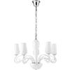 Luce Ambiente e Design LAMPADARIO ANGEL BIANCO E CROMO 5 LUCI ATTACCO E14 64X120CM VETRO SOFFIATO