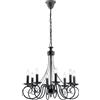 Luce Ambiente e Design LAMPADARIO BEATRICE IN METALLO ANTRACITE 8 LUCI ATTACCO E14 63X120CM