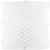 Luce Ambiente e Design PLAFONIERA MAORI BIANCA 3 LUCI ATTACCO E27 40X40X10CM IN VETRO BIANCO LUCIDO