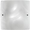Luce Ambiente e Design PLAFONIERA MIRO' BIANCA 2 LUCI ATTACCO E27 30X9,4X30CM IN VETRO