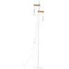 Luce Ambiente e Design PIANTANA ARIZONA LEGNONATURALE E METALLO BIANCO 2 LUCI ATTACCO E27 28X166CM