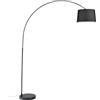 Luce Ambiente e Design PIANTANA DREAM NERA 1 LUCE ATTACCO E27 152X40X200CM CON PARALUME NERO IN TESSUTO E BASE IN MARMO