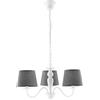Luce Ambiente e Design LAMPADARIO FAVOLA BIANCO E GRIGIO 3 LUCI ATTACCO E14 56X100CM IN METALLO E PARALUME IN TESSUTO