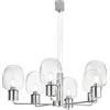 Luce Ambiente e Design LAMPADARIO FELLINI CROMO 6 LUCI ATTACCO E27 98X150CM IN VETRO TRASPARENTE