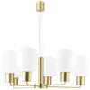 Luce Ambiente e Design LAMPADARIO FELLINI ORO 6 LUCI ATTACCO E27 98X150CM IN VETRO