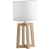 Luce Ambiente e Design LUME BERRY LEGNO NATURALE 1 LUCE ATTACCO E14 25X47CM CON PARALUME IN TESSUTO
