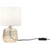 Luce Ambiente e Design LUME EMERALD AMBRA IN VETRO CON PARALUME IN TESSUTO 1 LUCE ATTACCO E14 STRUTTURA D15X25CM PARALUME D15X16CM
