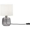 Luce Ambiente e Design LUME EMERALD GRIGIO IN VETRO CON PARALUME IN TESSUTO 1 LUCE ATTACCO E14 STRUTTURA D15X25CM PARALUME D15X16CM