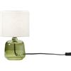 Luce Ambiente e Design LUME EMERALD VERDE IN VETRO CON PARALUME IN TESSUTO 1 LUCE ATTACCO E14 STRUTTURA D15X25CM PARALUME D15X16CM