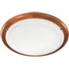 Luce Ambiente e Design PLAFONIERA 1010 BIANCA VETRO CON LEGNO 2 LUCI ATTACCO E27 40X40X9,5CM