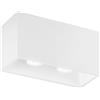 Luce Ambiente e Design PLAFONIERA-FARETTO FOSTER BIANCA 2 LUCI ATTACCO GU10 24X13CM IN GESSO BIANCO VERNICIABILE