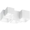 Luce Ambiente e Design PLAFONIERA-FARETTO FOSTER BIANCA 5 LUCI ATTACCO GU10 37X24,8X 15CM IN GESSO BIANCO VERNICIABILE