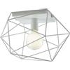 Luce Ambiente e Design PLAFONIERA ABRAXAS BIANCA 1 LUCE ATTACCO E27 20X18,5X26,5CM IN METALLO