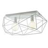 Luce Ambiente e Design PLAFONIERA ABRAXAS BIANCA 2 LUCI ATTACCO E27 60X30X26,5CM IN METALLO