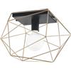 Luce Ambiente e Design PLAFONIERA ABRAXAS NERA E ORO 1 LUCE ATTACCO E27 20X18,5X26,5CM IN METALLO
