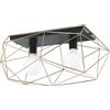 Luce Ambiente e Design PLAFONIERA ABRAXAS NERA E ORO 2 LUCI ATTACCO E27 40X18,5X26,5CM IN METALLO
